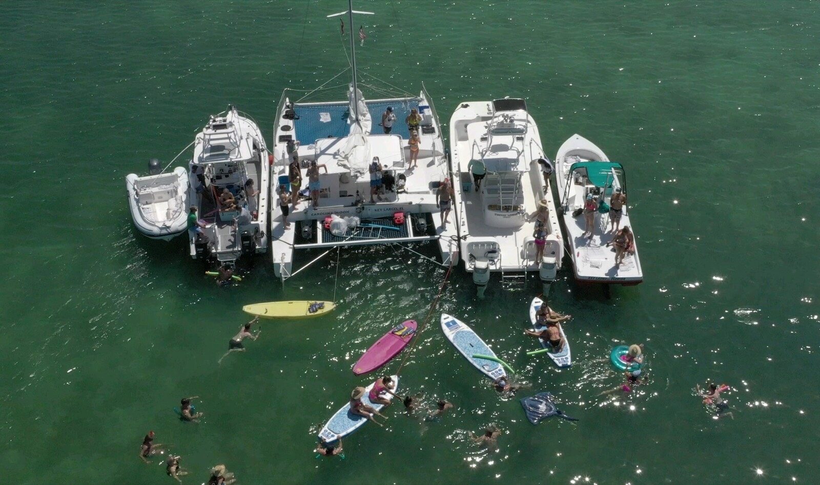Kids and parents enjoying a private Key Largo charter on spring break
