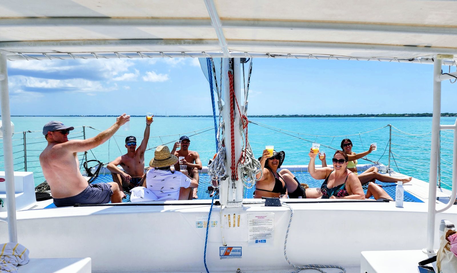 A family enjoying a sunny Labor Day weekend on a private Key Largo boat